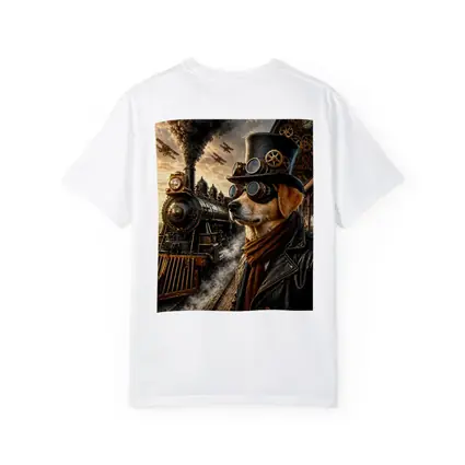Steampunk Dog Top Hat Goggles Train Station