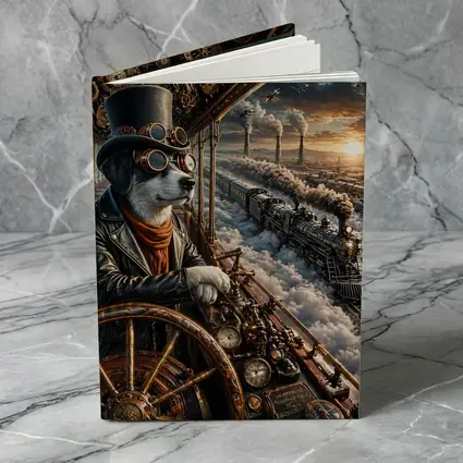 Steampunk Dog Pilot Top Hat Steam Train