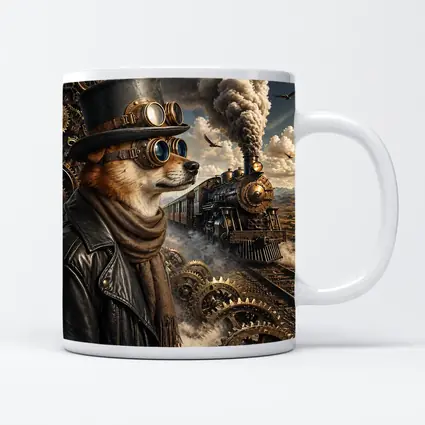 Steampunk Dog Top Hat Steam Train