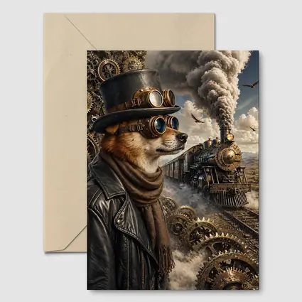 Steampunk Dog Top Hat Steam Train