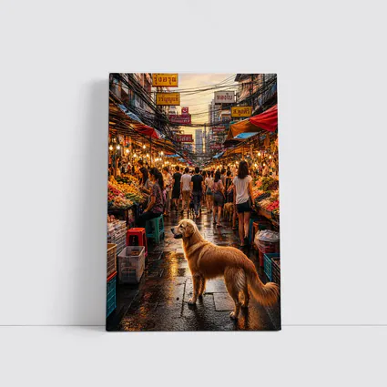 Golden Retriever Bangkok Thailand Street Market