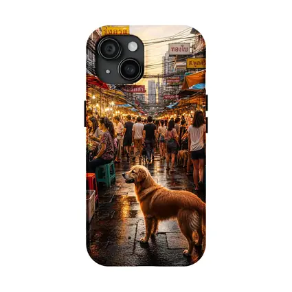 Golden Retriever Bangkok Thailand Street Market