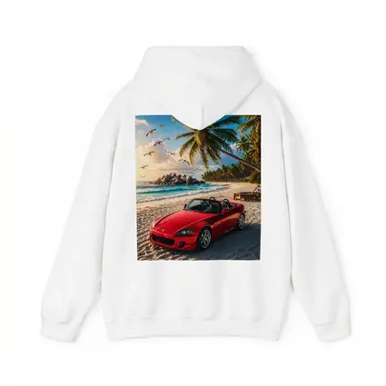 Red Honda S2000 Parked on Tropical Beach