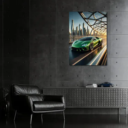 Lamborghini Huracan Green City Bridge Drive