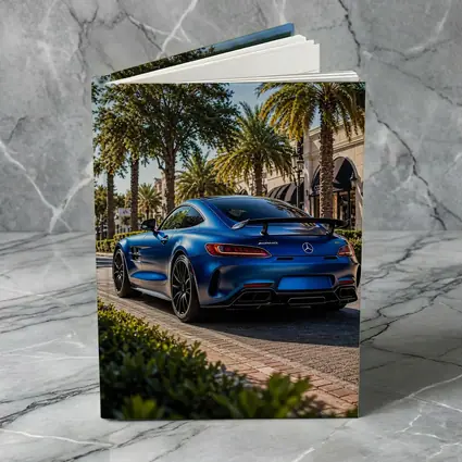 Mercedes AMG GT Blue Palm Tree Street