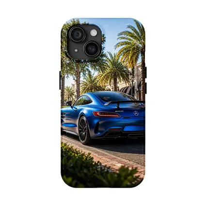 Mercedes AMG GT Blue Palm Tree Street