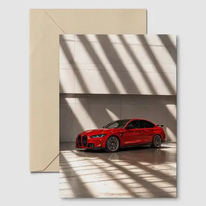 BMW M3 Red Sedan Indoor Shadow Light