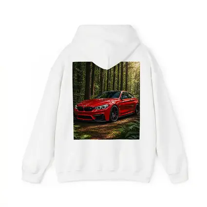 Red BMW M4 Parked In Forest