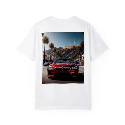 Red BMW M6 Hollywood Sign Los Angeles