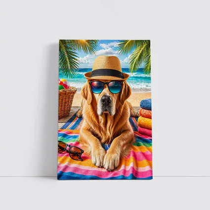 Golden Retriever Beach Day Sunglasses Hat