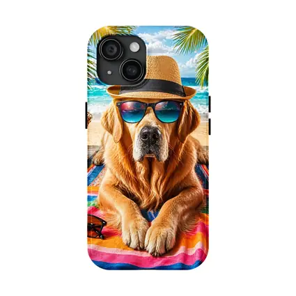 Golden Retriever Beach Day Sunglasses Hat