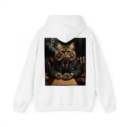 Boss Cat Smoking Cigar Dark Office