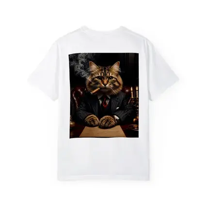 Boss Cat Smoking Cigar Dark Office