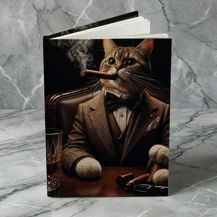Boss Cat Smoking Cigar in Suit