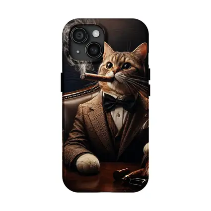 Boss Cat Smoking Cigar in Suit