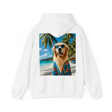 Golden Retriever Hawaiian Shirt Tropical Beach