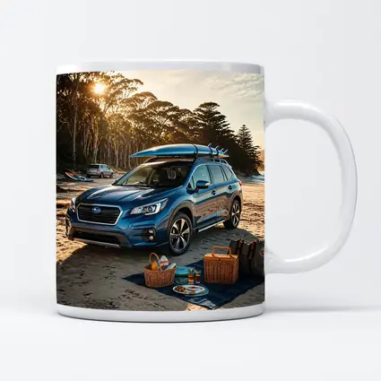 Subaru Ascent Blue SUV Beach Picnic Scene