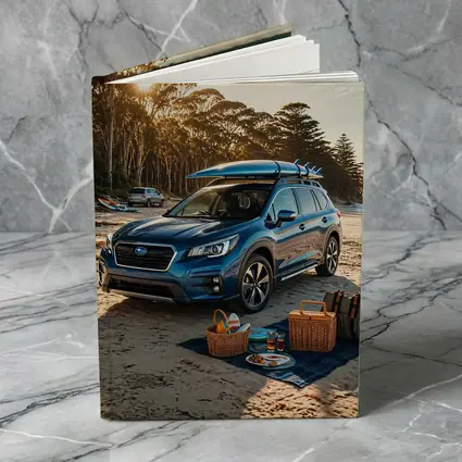 Subaru Ascent Blue SUV Beach Picnic Scene