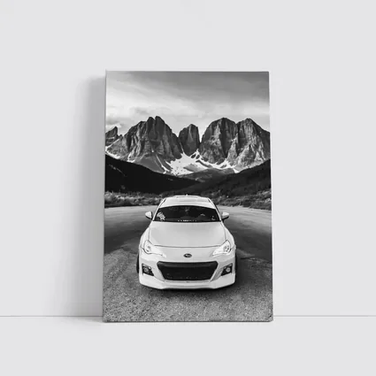 Subaru BRZ Black White Mountain Road