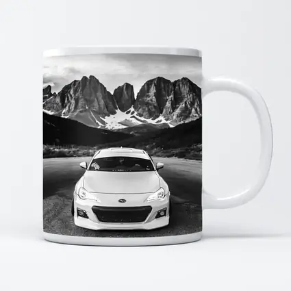 Subaru BRZ Black White Mountain Road