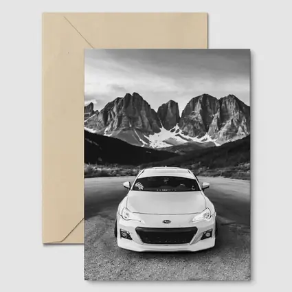 Subaru BRZ Black White Mountain Road