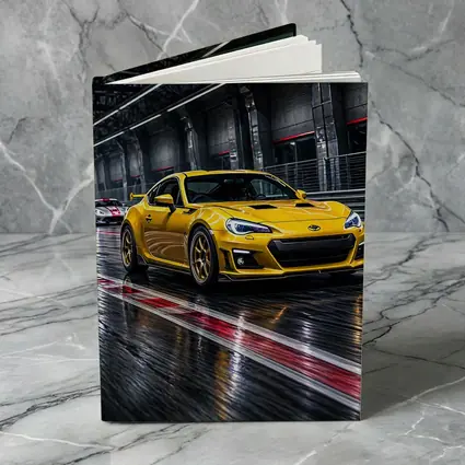 Toyota GT86 Yellow Racing on Wet Track