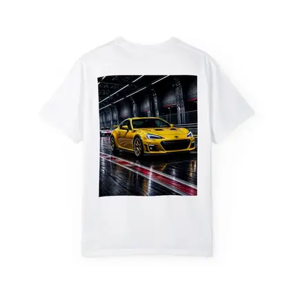 Toyota GT86 Yellow Racing on Wet Track