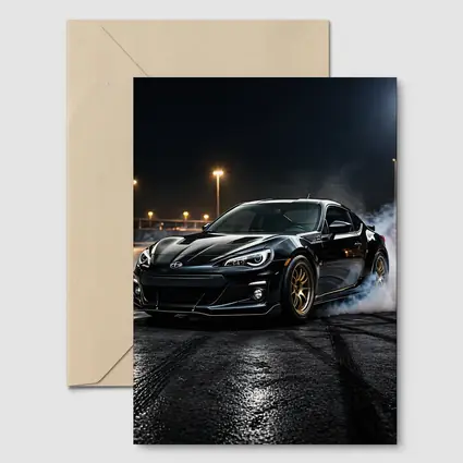 Subaru BRZ Black Drifting Night Track