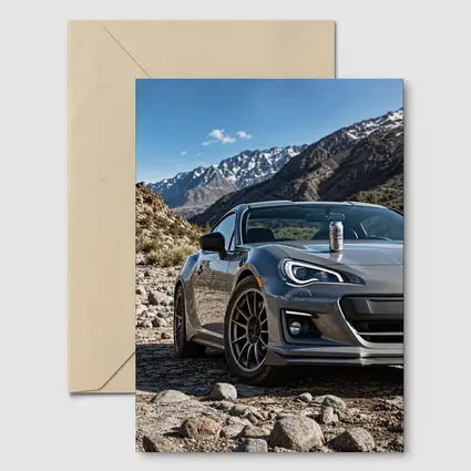 Subaru BRZ Gray Sports Car Mountain Setting