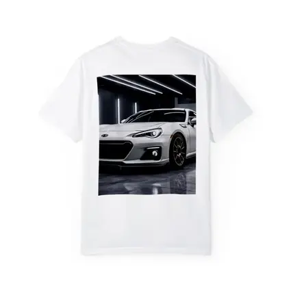 Subaru BRZ White Sports Car Garage Setting