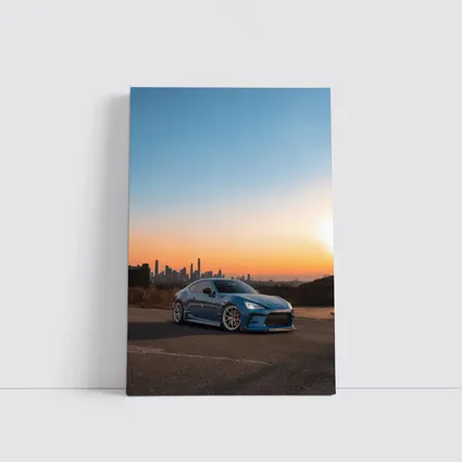 Subaru BRZ Blue Stance City Sunset