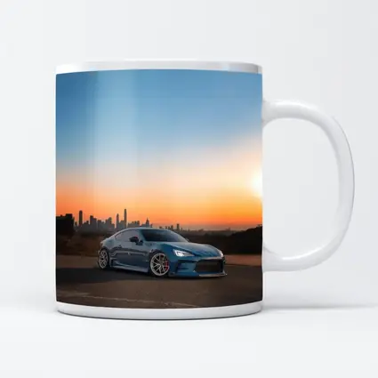 Subaru BRZ Blue Stance City Sunset