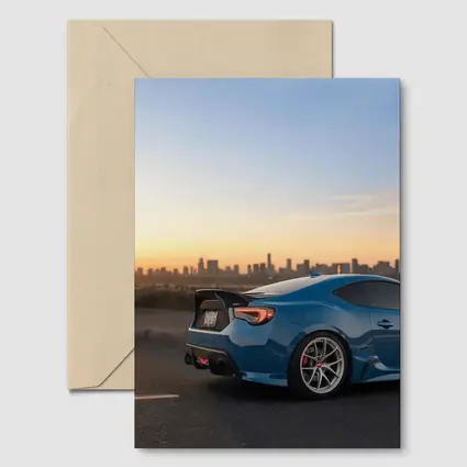 Subaru BRZ Blue Coupe City Sunset