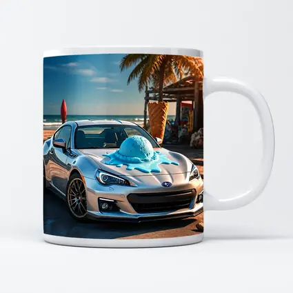 Subaru BRZ Silver Car Beach Ice Cream