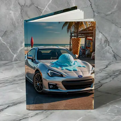 Subaru BRZ Silver Car Beach Ice Cream