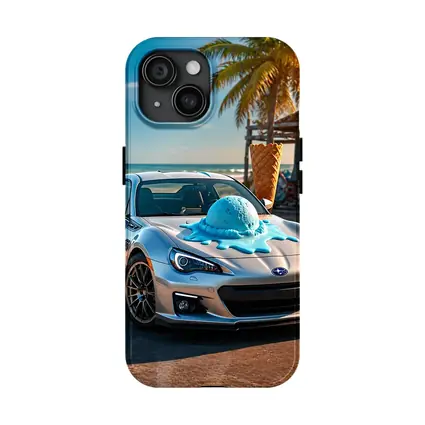 Subaru BRZ Silver Car Beach Ice Cream