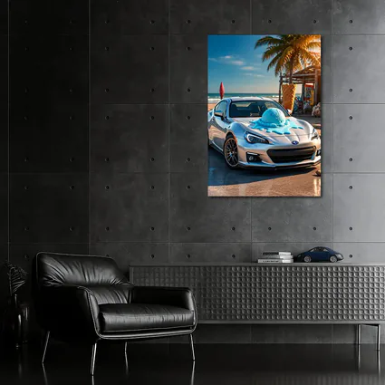 Subaru BRZ Silver Car Beach Ice Cream