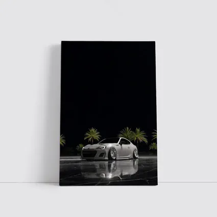 Subaru BRZ Slammed Night Palm Trees