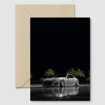 Subaru BRZ Slammed Night Palm Trees