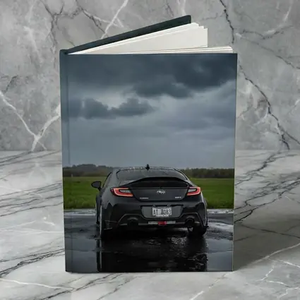 Subaru BRZ Black Wet Road Stormy Sky