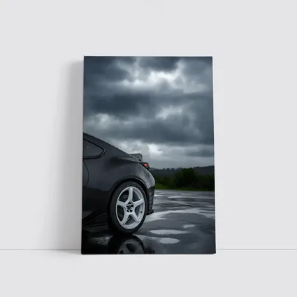 Subaru BRZ Black Wet Rainy Day
