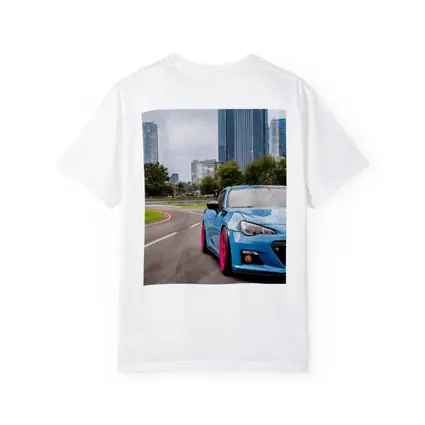 Subaru BRZ Blue Pink Wheels City Street