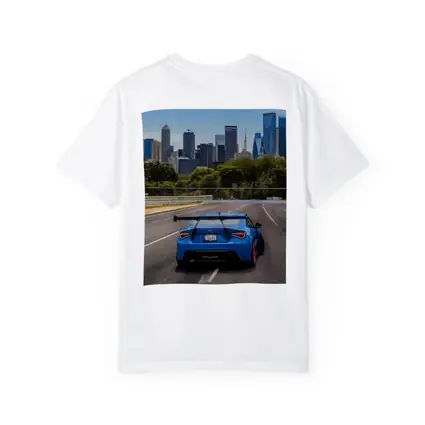 Blue Subaru BRZ on City Track