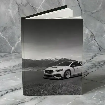 Subaru WRX Slammed Black White Mountains