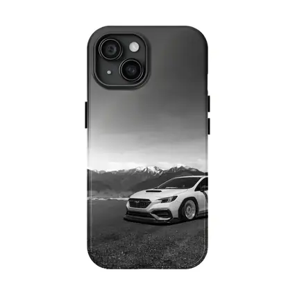 Subaru WRX Slammed Black White Mountains