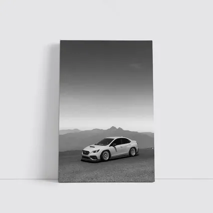 Subaru WRX Black White Mountain Backdrop