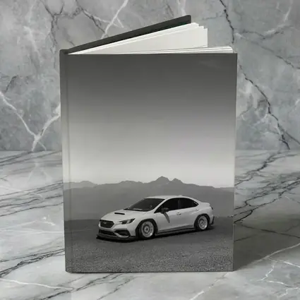 Subaru WRX Black White Mountain Backdrop