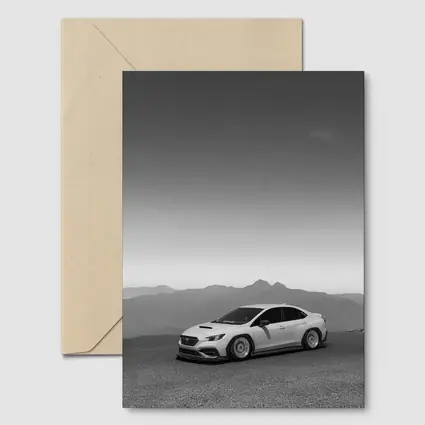 Subaru WRX Black White Mountain Backdrop
