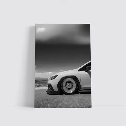 Subaru BRZ Stance Black White Sky