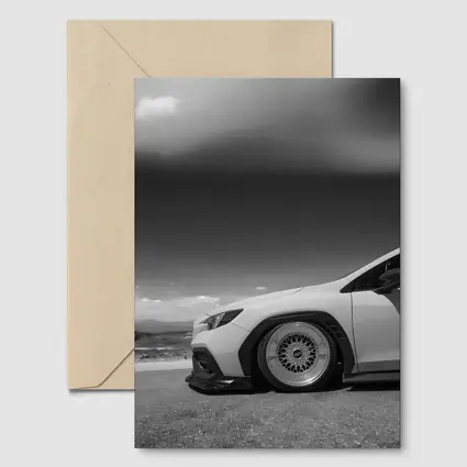 Subaru BRZ Stance Black White Sky